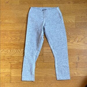 NOBULL Mid Rise Crop Heathered White/Gray XS